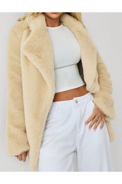 Sheya Shein fur jacket, beige