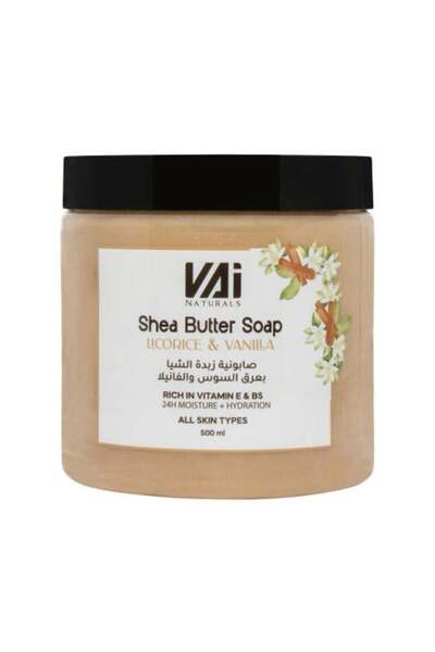 VAI صابون زبدة الشيا مع عرق السوس والفانيليا 500 مل