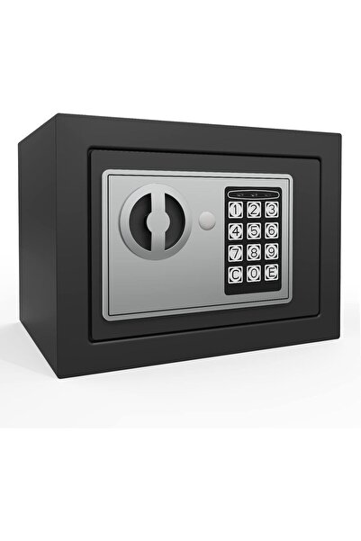 AZONEE خزنة فولاذية صغيرة سعة 0.236 قدم مكعب مع لوحة مفاتيح رقمية (رمادية)