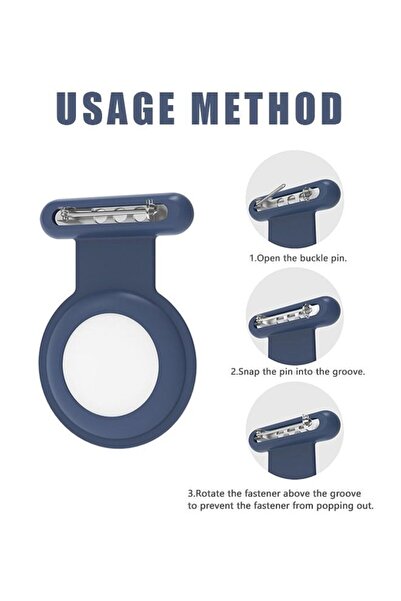 Generic 3 Pcs AirTag Tracker Hidden Protective Silicone Sleeve Holder with Invisible Pin (Pink, Blue, Orange