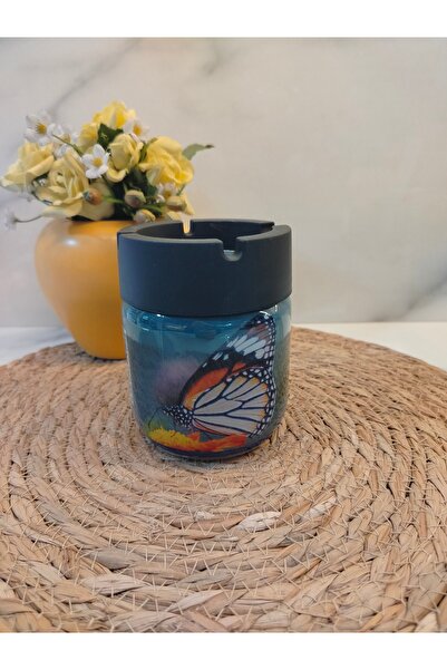 MDKLİFE Cam Kavanoz Küllük Kelebek