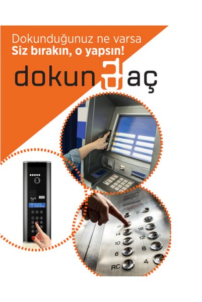 Dokun جهاز فتح الأبواب دون لمس، اتصال آمن، أداة فتح الأبواب بدون تلامس (برتقالي)