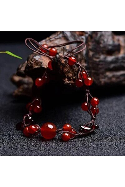 valkyrie Red Agate & Garnet Natural Stone Bracelet – Adjustable Macrame Designnatural Stone