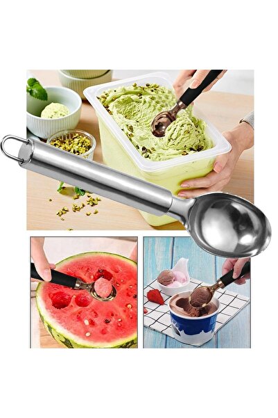 BarkoFix Chrome Stainless Steel Ice Cream Spoon Steel Ice Cream Scoop Halva Spoon