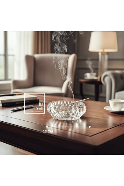 İki Yedi Konsept Washington Kristal Küllük 13 cm | Lüks Cam Küllük, Şık Masaü...