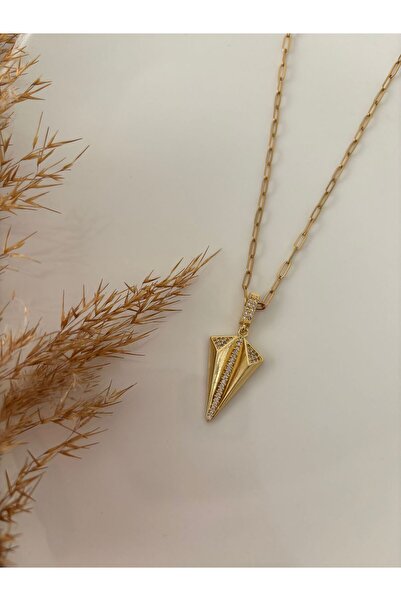 stainless steell Gold Figure Steel Necklace with Paperclip Chain