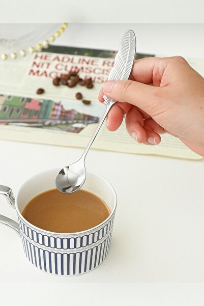 Milenay Decorative Tea Sugar Spoon, 6-Piece Dowry Set, with Feather and Bow Options