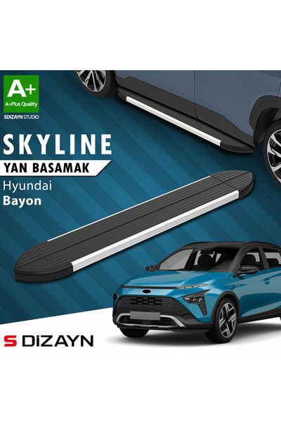 S Dizayn Hyundai Bayon Skyline Aluminyum Yan Basamak 173 Cm 2021-2024 A+ Kali...