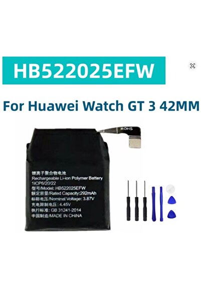 Asia Huawei Watch GT 3 42MM Watch GT3 PRO 42MM Akıllı Saat FRG-B19 HB522025EFW Yedek Saat Pili +Tamir set