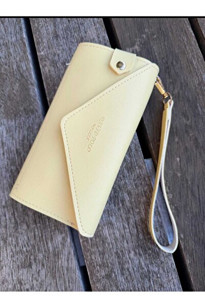 ÖZÜM TAKI Women's Wallet with Phone Compartment Yellow