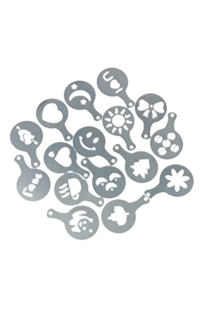 Generic Coffee and cappuccino decorating dies, set of 16 pieces, assorted designs for coffee art.