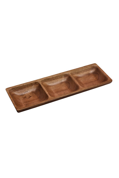 Bien Servi 3-Compartment Rectangular Acacia Wood Plate