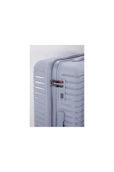 Benzi Troler de cabină BZ 5820, 55x33x20 cm, bagaj de mână, polipropilenă, încuietoare, 4 roți, albastru deschis