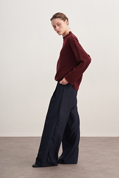 EBU Prive Women's Basic Knitwear Sweater Burgundy