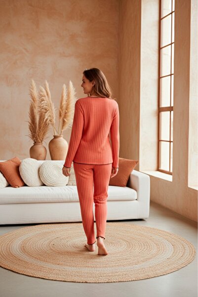 LİLA İÇ GİYİM Reported Interlock Long Sleeve Pajama Set
