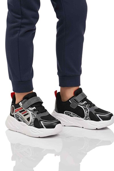 Slazenger Black Red Velcro Boys' Sports Shoes Kelsy F