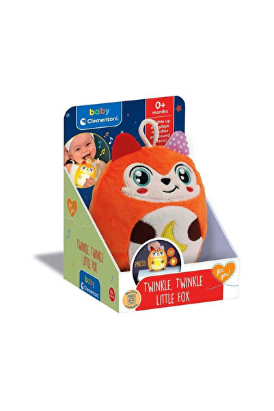 CLEMENTONI - Plush Fox Toy with Night Light and Soothing Sounds for Relaxation and Peaceful Sleep