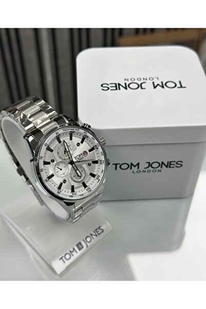 Tom Jones Beyaz Kadran Çelik Kordon ERKEK KOL SAATİ
