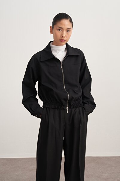 EBU Prive Women's Interlock Bomber Jacket Black