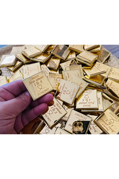 guluslazerkesim 50 ADET ÜZERİ PLEKSİ YAZILI KALİTELİ KARE MADLEN ÇİKOLATA DÜĞ...