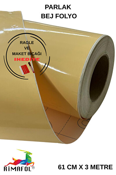 RİMAFOL FOLIE DE ACOPERIRE PENTRU DULAP DE MOBILIER BEJ LUMINOS 61 CM X 3 METRI