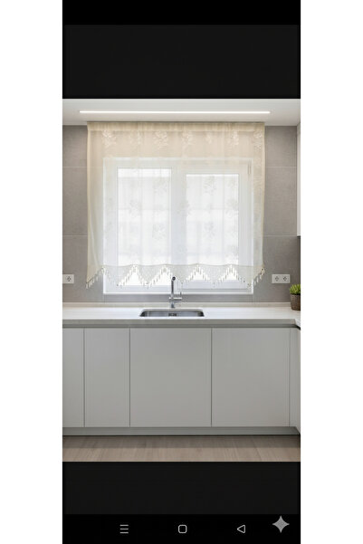 DENBU TEKSTİL Macrame Rose Tulle Curtain Hand Lace Cotton Curtain