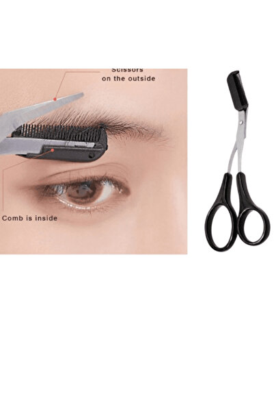 CRM PrecisionCut Manual Eyebrow Trimmer, Scissor-Design, Detachable Comb, Ergonomic, Black