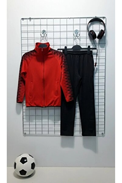 bumerangspor Children's Red Tracksuit Set with Shoulder Detail