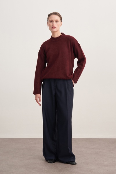 EBU Prive Women's Basic Knitwear Sweater Burgundy