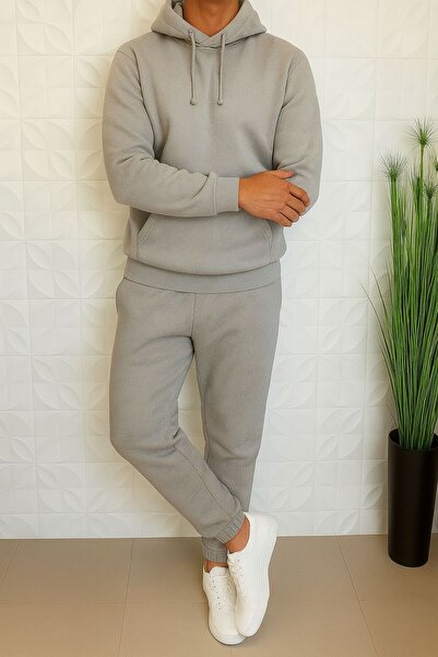 WENMİNG Men's Regular Cotton 3 Thread Soft Textured Sweatshirt Tracksuit Set