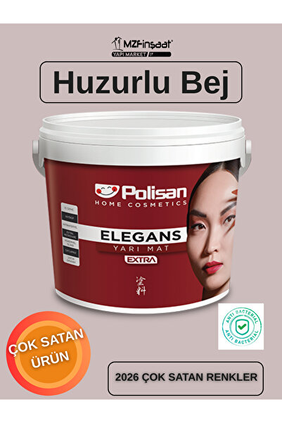 Polisan Elegans Extra Yarı Mat Küf Önleyici İç Cephe Boyası Huzurlu Bej