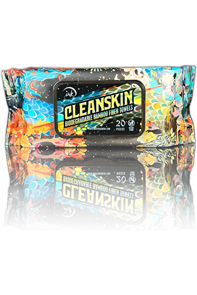 Ink Permanent Tattoo cleaning wipes, 20 pcs, large, bamboo fiber, alcohol-free, with green soap