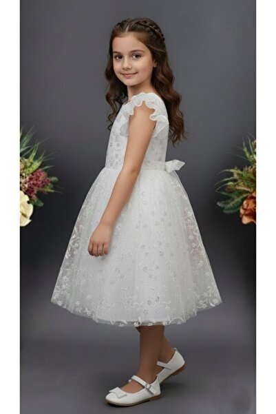 Mnk Baby&Kids Rochie de seara pentru fete Narince M00778 ALB