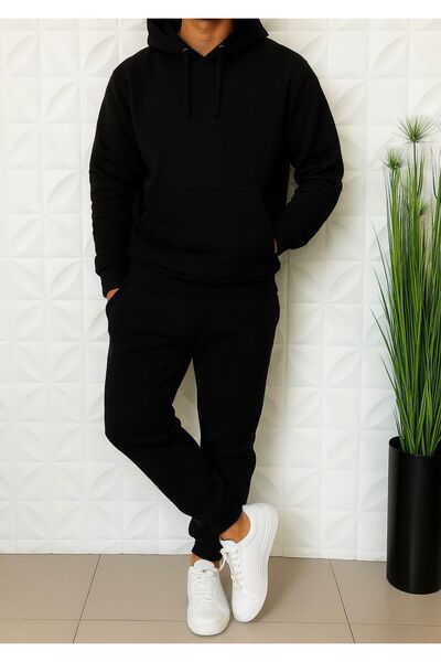 WENMİNG Men's Regular Cotton 3 Thread Soft Textured Sweatshirt Tracksuit Set