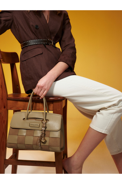 Pierre Cardin Beige Adjustable Detachable Long Strap Women's Shoulder Bag with Zipper and Inner Pocket 05Po25Y286-1