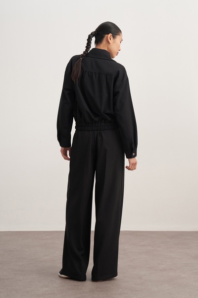 EBU Prive Women's Interlock Bomber Jacket Black