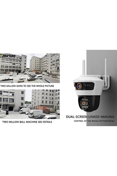 Jortan Dual Outdoor Camera 3MP Wi-Fi/Wired IP66 Night Vision Auto-Tracking