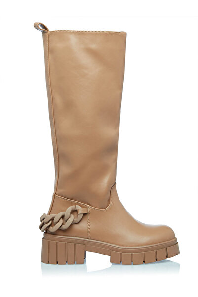 MANGATA Cizme de Dama Bej Calduroase cu Lant