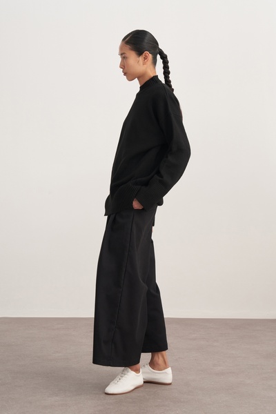 EBU Prive Γυναικείο Πλεκτό Πουλόβερ Μαύρο