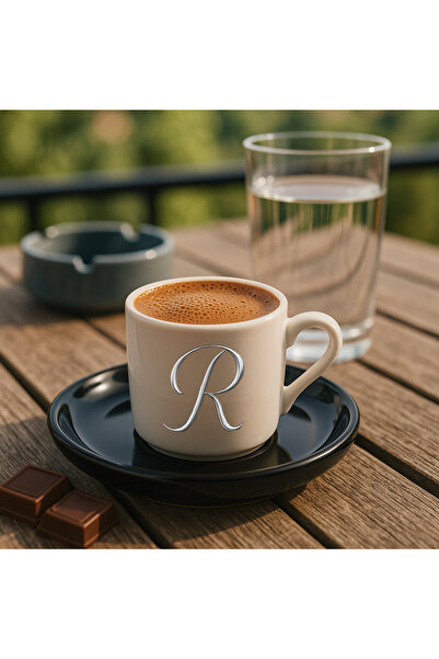 TREND YANKI Turkish Coffee Cup Initial Letter Printed