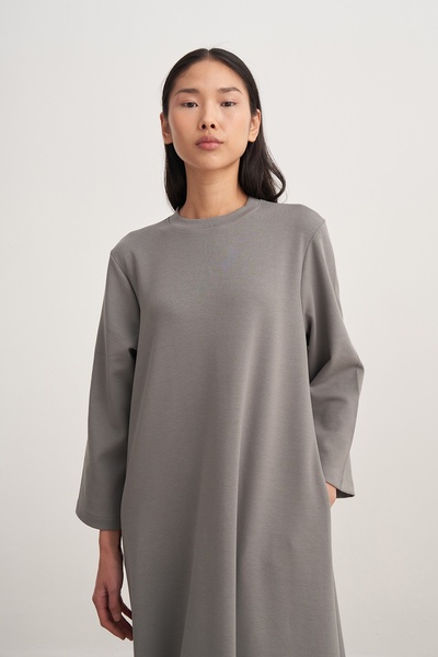 EBU Prive Women's Interlock O Oversized Dress Smoked