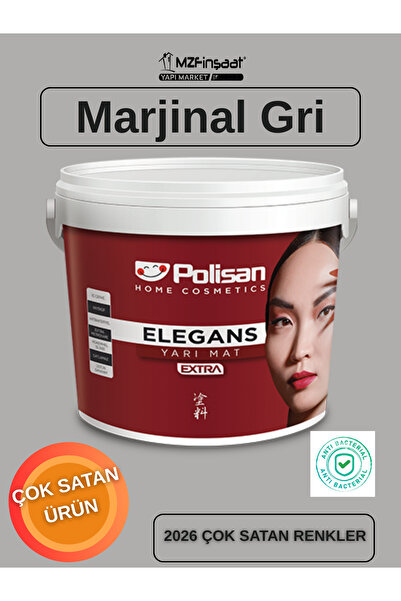 Polisan Elegans Extra Yarı Mat Küf Önleyici İç Cephe Boyası Marjinal Gri