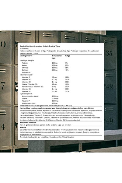 applied nutrition AN Hydration+ Complete Electrolyte & Vitamin, Tropical Vibes, 240 Gm