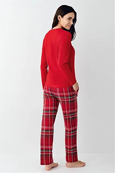 Arnetta 100% Cotton Plaid New Year Concept Pajama Set