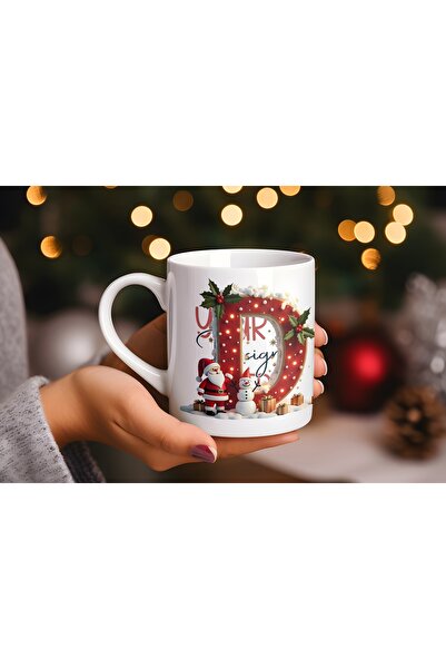 Beramussa Initial D Christmas Mug – Christmas Themed Light-Up New Year Gift w...