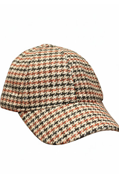 Takı Dükkanı Men's Houndstooth Pattern Thick Fabric Lined Cap Hat Cp240