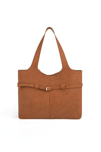 KOÇAK ÇANTA Women's Suede Handbag and Women's Shoulder Bag with Magnet Closure and Makeup Bag