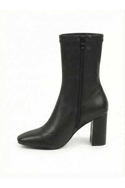 Brielfy Dire Stretch 7 cm Heeled Blunt Toe Zippered Women's Boots