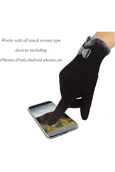 OEM AOAKY thin black gloves, soft for touchscreens for women, universal size,