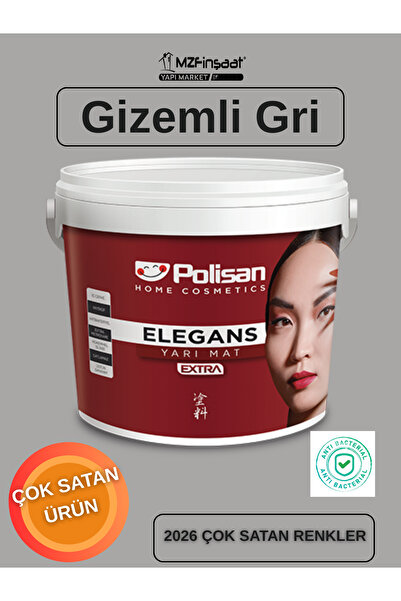 Polisan Elegans Extra Yarı Mat Küf Önleyici İç Cephe Boyası Gizemli Gri